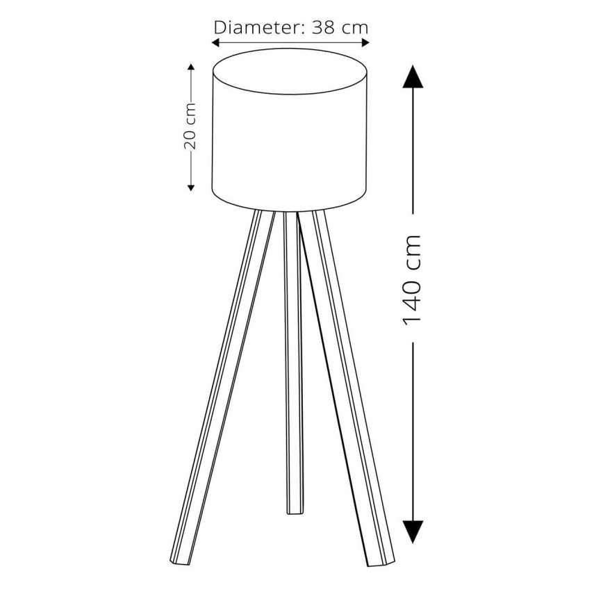 Candeeiro de pé AYD 1xE27/40W/230V azul/castanho