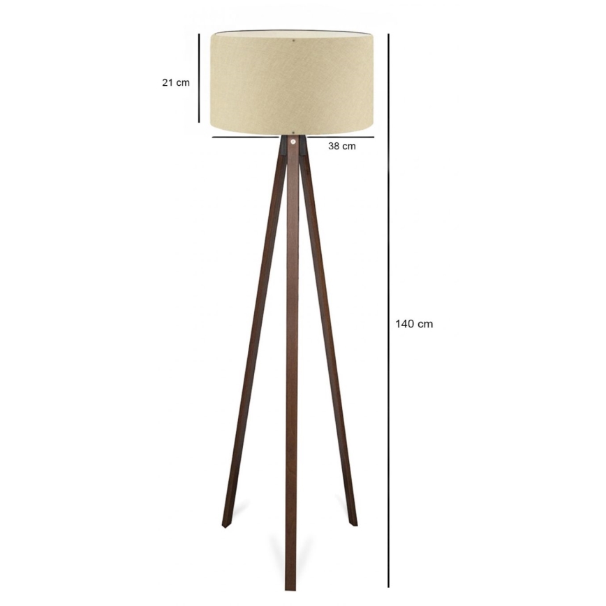 Candeeiro de pé AYD 1xE27/40W/230V bege/castanho