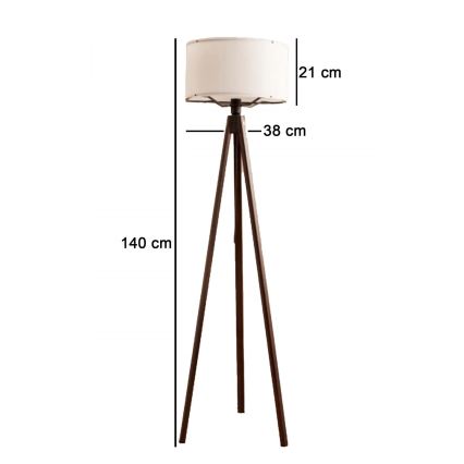 Candeeiro de pé AYD 1xE27/40W/230V castanho/branco