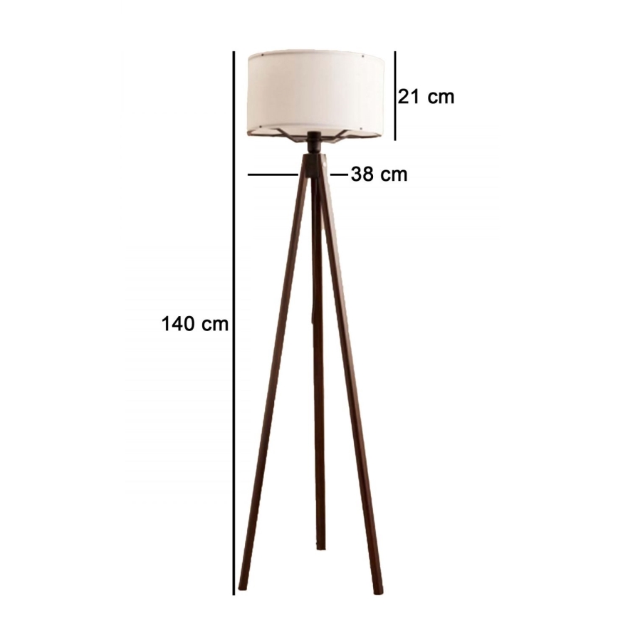 Candeeiro de pé AYD 1xE27/40W/230V castanho/branco