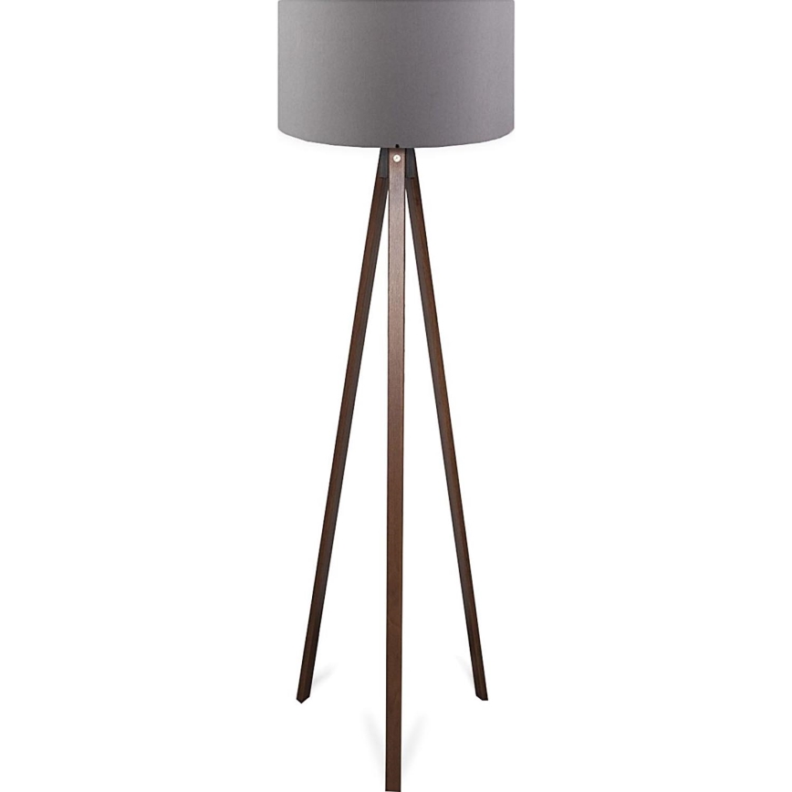 Candeeiro de pé AYD 1xE27/40W/230V castanho/cinza