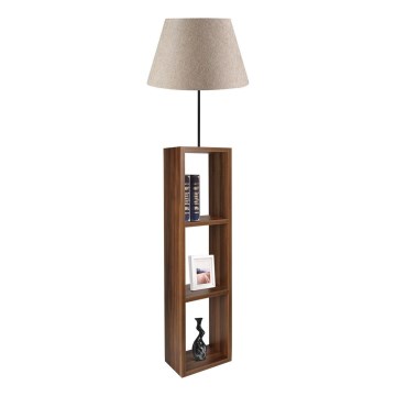 Candeeiro de pé AYD 1xE27/40W/230V castanho/cinzento