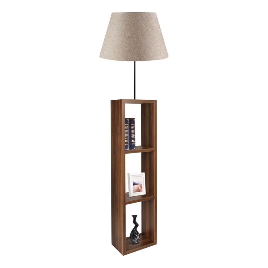 Candeeiro de pé AYD 1xE27/40W/230V castanho/cinzento