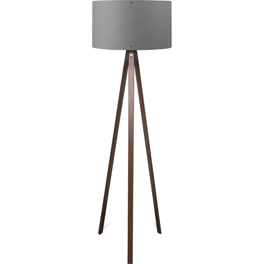 Candeeiro de pé AYD 1xE27/40W/230V castanho/cinzento