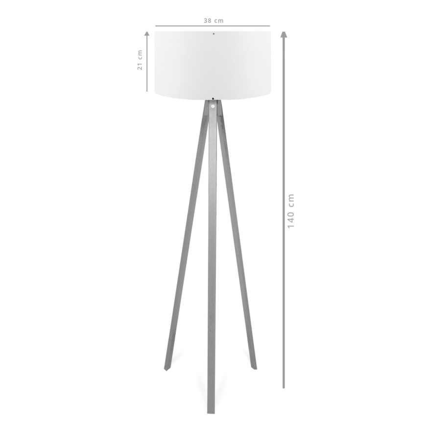 Candeeiro de pé AYD 1xE27/40W/230V castanho/cinzento