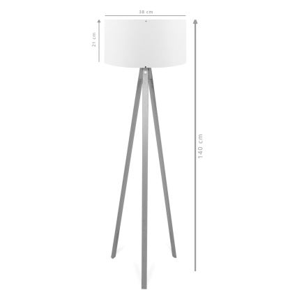 Candeeiro de pé AYD 1xE27/40W/230V castanho/creme