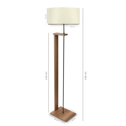 Candeeiro de pé AYD 1xE27/40W/230V castanho/creme