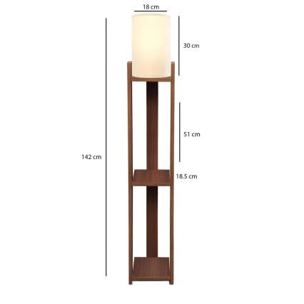 Candeeiro de pé AYD 1xE27/40W/230V castanho/creme