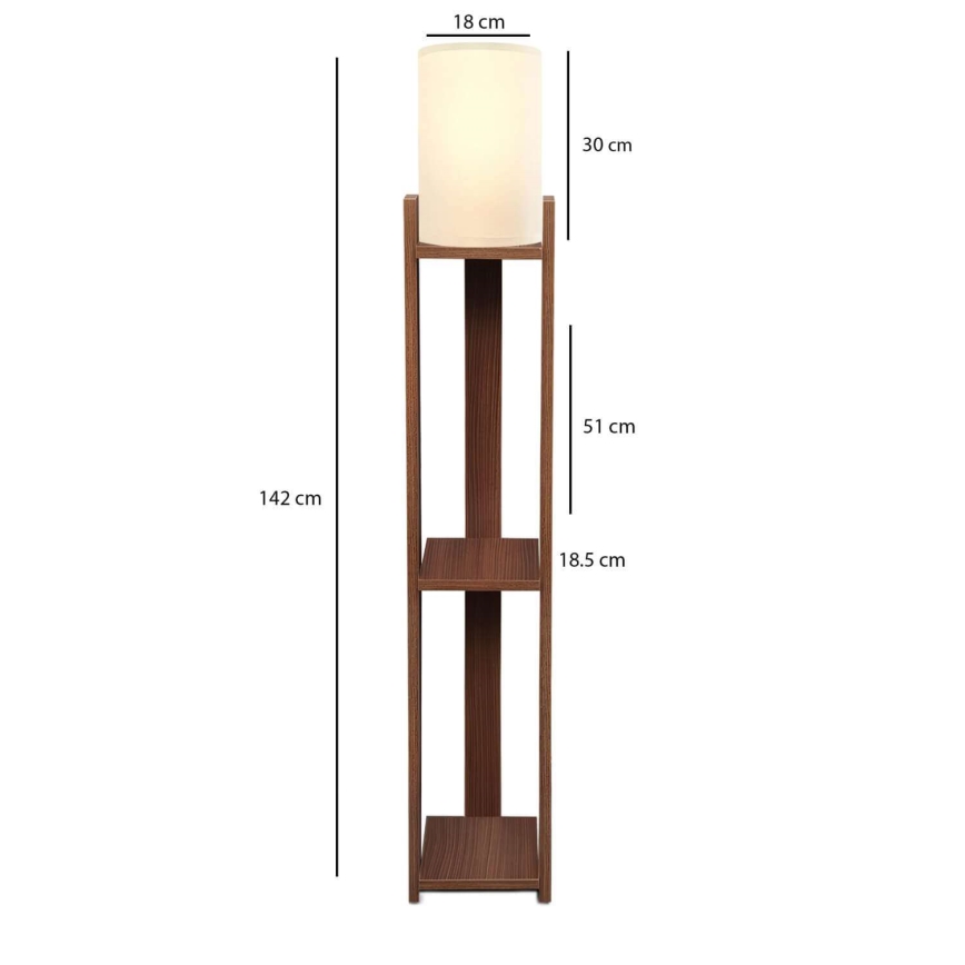 Candeeiro de pé AYD 1xE27/40W/230V castanho/creme