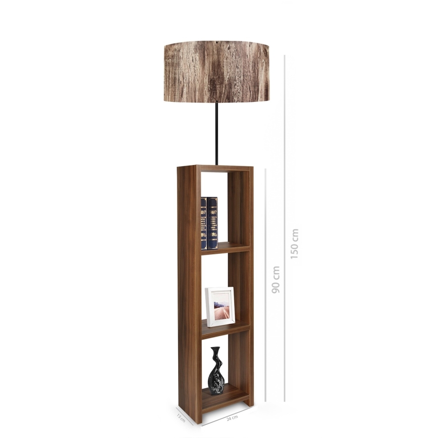 Candeeiro de pé AYD 1xE27/40W/230V castanho