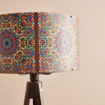 Candeeiro de pé AYD 1xE27/40W/230V castanho/multicolorido