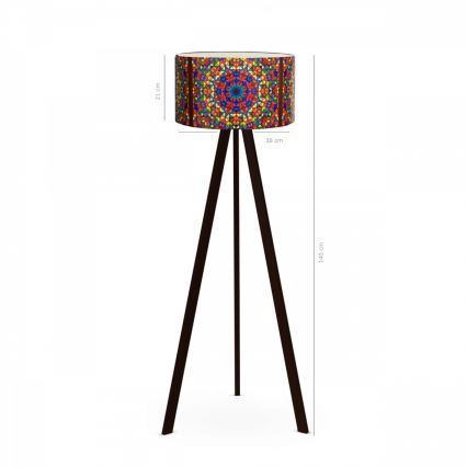 Candeeiro de pé AYD 1xE27/40W/230V castanho/multicolorido