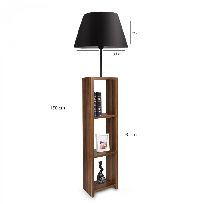 Candeeiro de pé AYD 1xE27/40W/230V castanho/preto