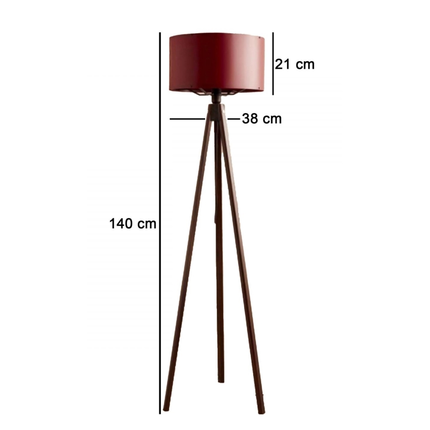 Candeeiro de pé AYD 1xE27/40W/230V castanho/vermelho