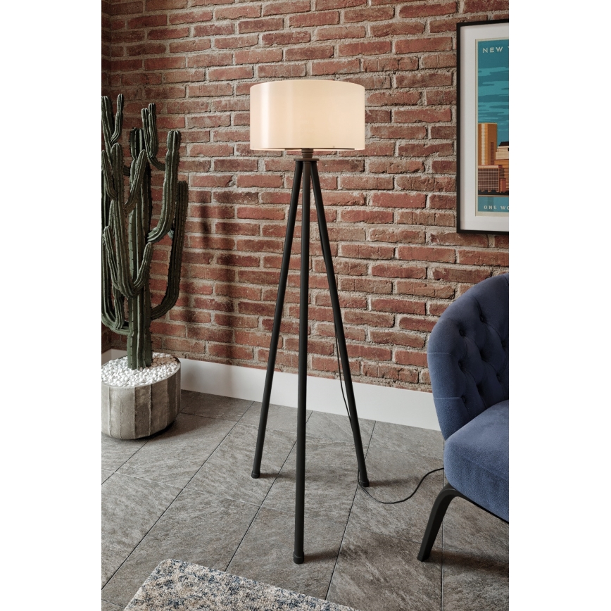Candeeiro de pé AYD 1xE27/40W/230V preto/branco