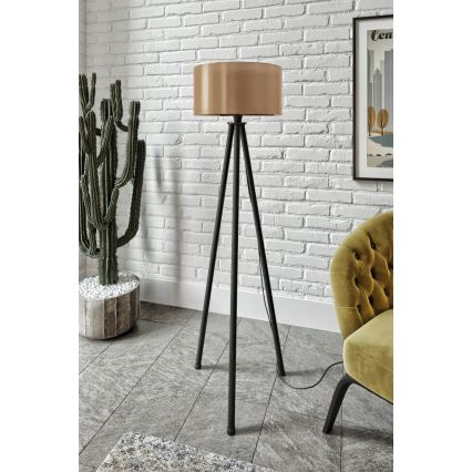 Candeeiro de pé AYD 1xE27/40W/230V preto/castanho