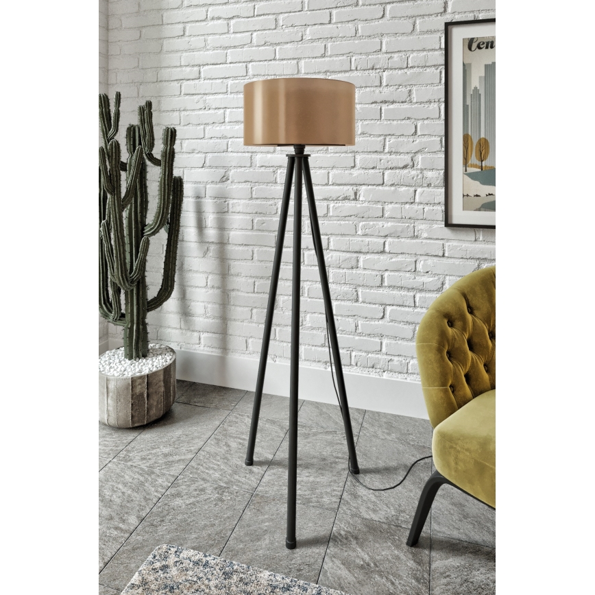 Candeeiro de pé AYD 1xE27/40W/230V preto/castanho