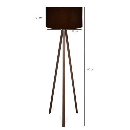 Candeeiro de pé AYD 1xE27/40W/230V preto/castanho