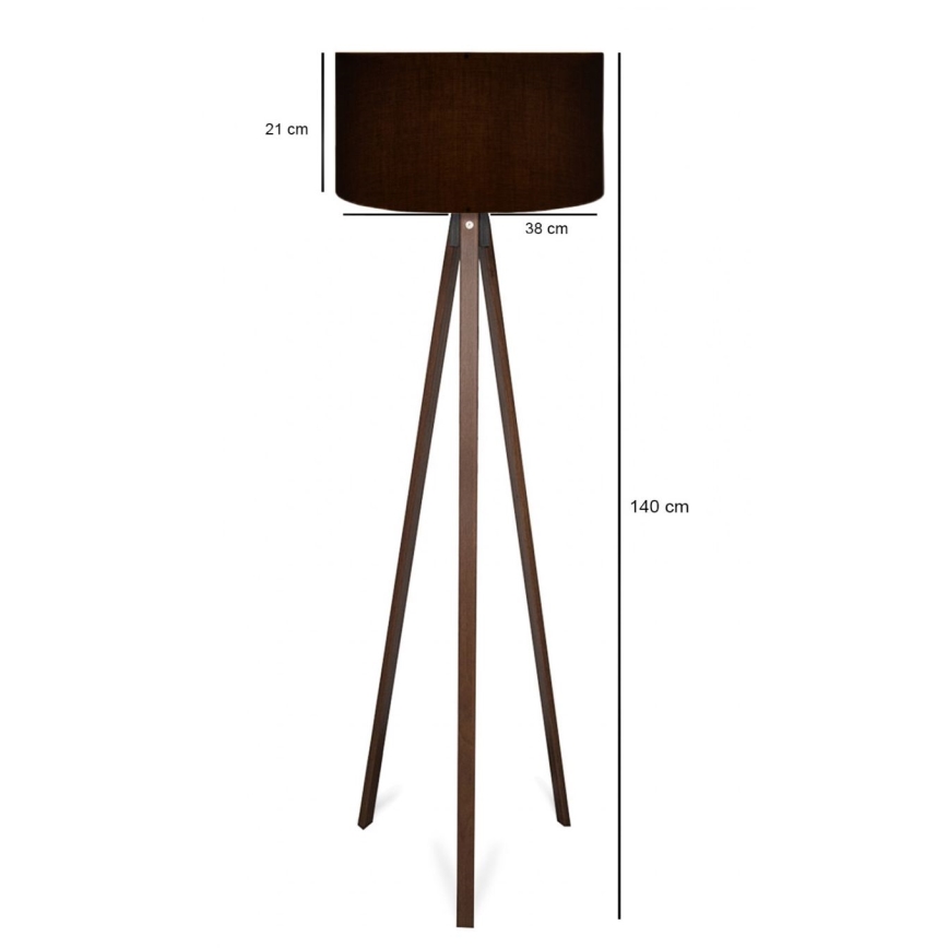 Candeeiro de pé AYD 1xE27/40W/230V preto/castanho
