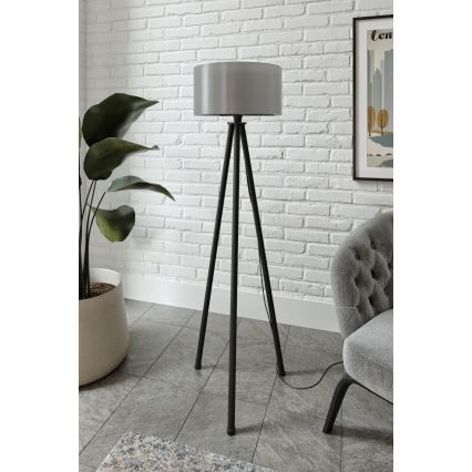 Candeeiro de pé AYD 1xE27/40W/230V preto/cinzento