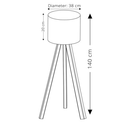 Candeeiro de pé AYD 1xE27/40W/230V vermelho/castanho