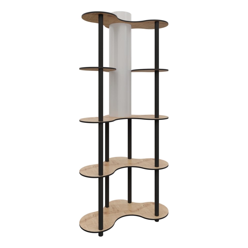 Candeeiro de pé com prateleiras 1xE27/40W/230V 150 cm preto/bege
