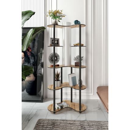 Candeeiro de pé com prateleiras 1xE27/40W/230V 150 cm preto/bege