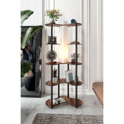 Candeeiro de pé com prateleiras 1xE27/40W/230V 150 cm preto/castanho