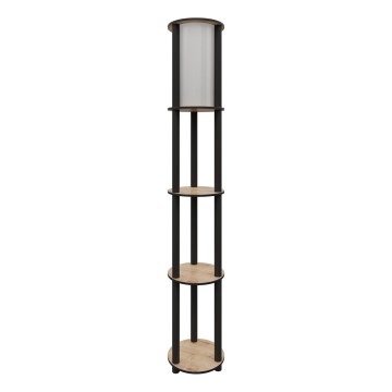 Candeeiro de pé com prateleiras 1xE27/40W/230V 150 cm preto/castanho