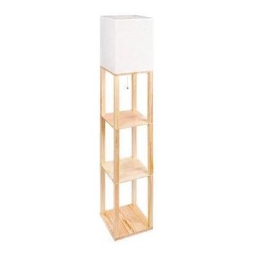 Candeeiro de pé com prateleiras 1xE27/60W/230V branco/castanho