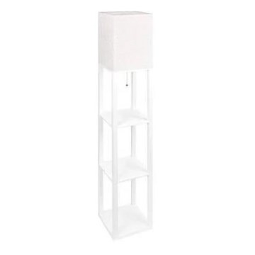 Candeeiro de pé com prateleiras 1xE27/60W/230V branco