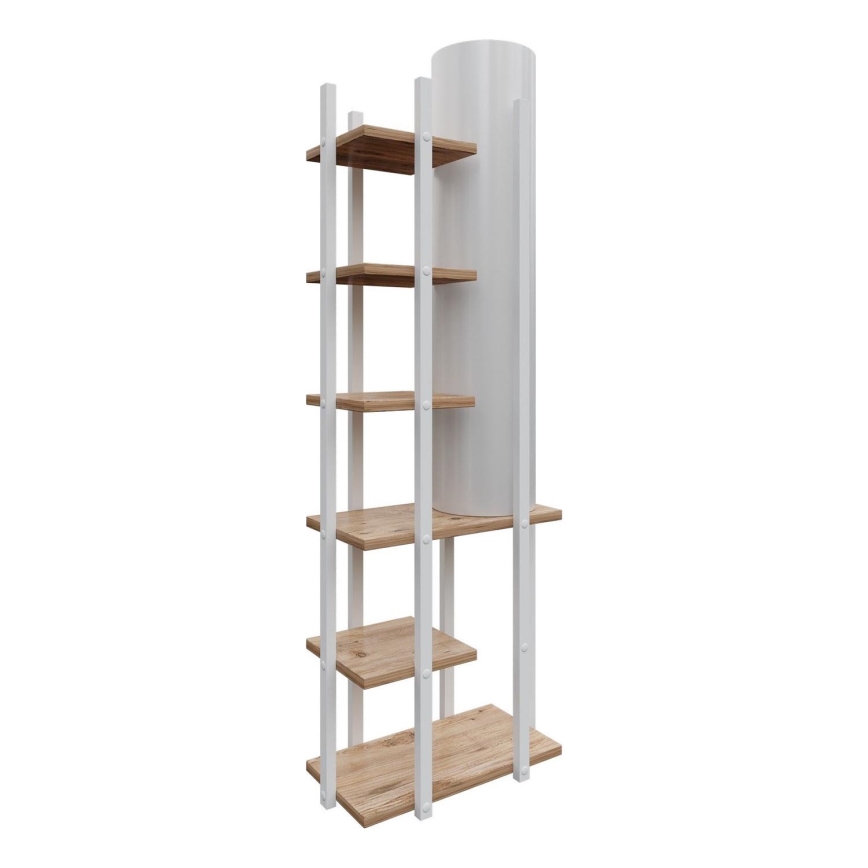 Candeeiro de pé com prateleiras MODA DOR 1xE27/40W/230V branco/castanho