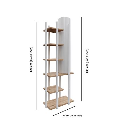 Candeeiro de pé com prateleiras MODA DOR 1xE27/40W/230V branco/castanho