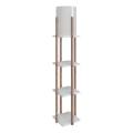 Candeeiro de pé com prateleiras NORA 1xE27/40W/230V castanho/branco