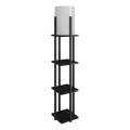 Candeeiro de pé com prateleiras NORA 1xE27/40W/230V preto