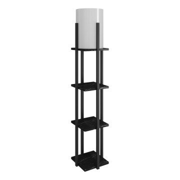 Candeeiro de pé com prateleiras NORA 1xE27/40W/230V preto