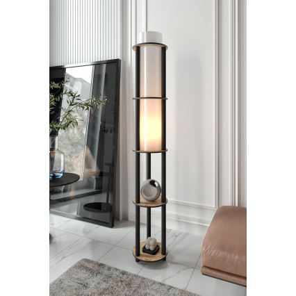 Candeeiro de pé com prateleiras NOTO 1xE27/40W/230V bege/preto
