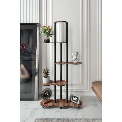 Candeeiro de pé com prateleiras NOTO 1xE27/40W/230V castanho/preto