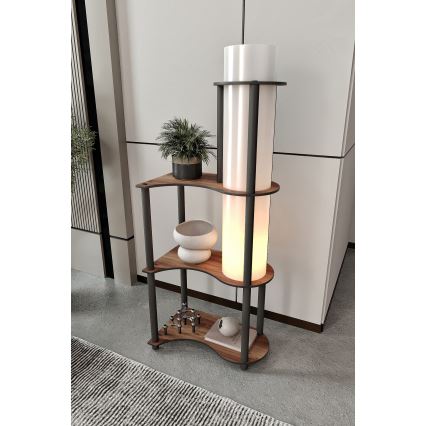 Candeeiro de pé com prateleiras NOTO 1xE27/40W/230V castanho/preto