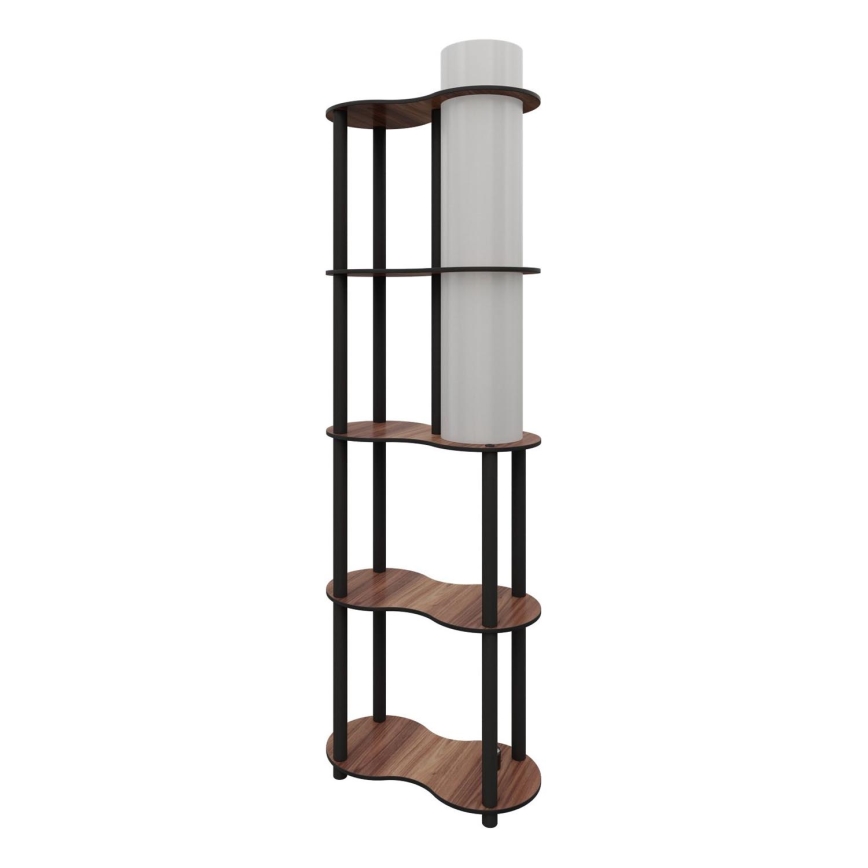 Candeeiro de pé com prateleiras NOTO 1xE27/40W/230V castanho/preto