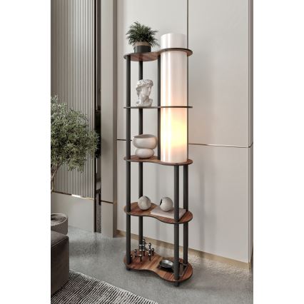 Candeeiro de pé com prateleiras NOTO 1xE27/40W/230V castanho/preto