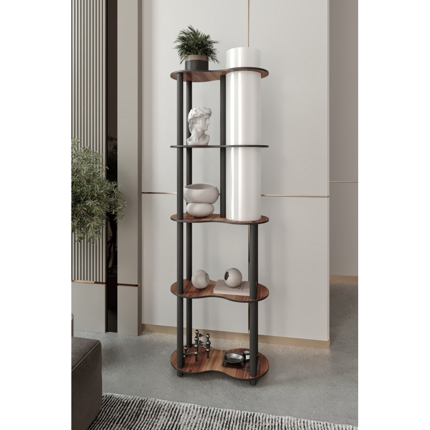 Candeeiro de pé com prateleiras NOTO 1xE27/40W/230V castanho/preto