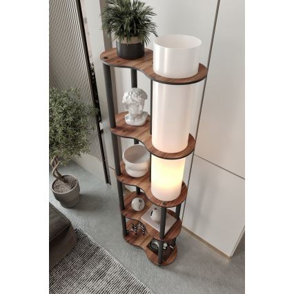Candeeiro de pé com prateleiras NOTO 1xE27/40W/230V castanho/preto