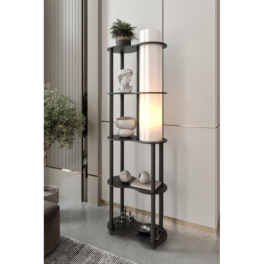 Candeeiro de pé com prateleiras NOTO 1xE27/40W/230V preto