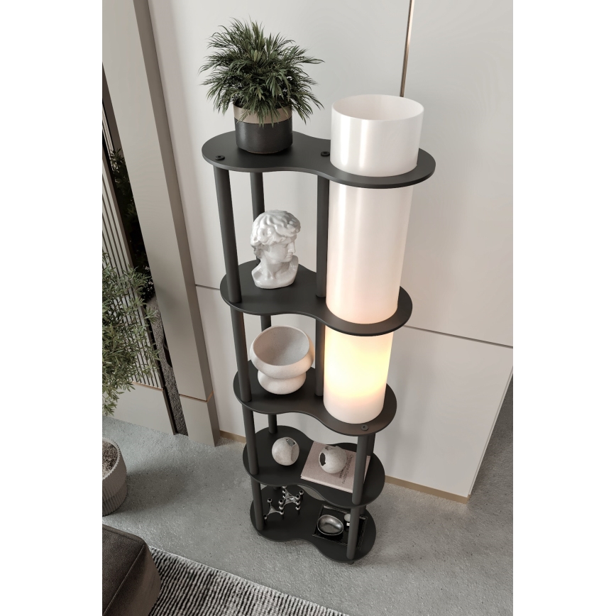 Candeeiro de pé com prateleiras NOTO 1xE27/40W/230V preto