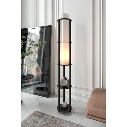 Candeeiro de pé com prateleiras NOTO 1xE27/40W/230V preto