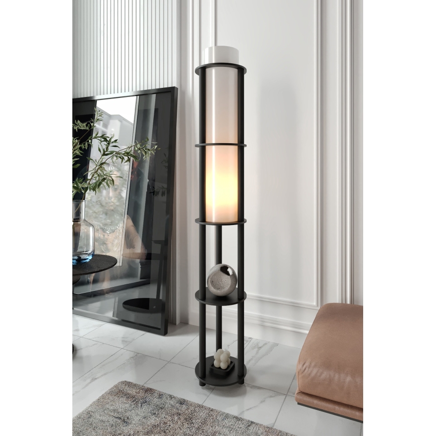 Candeeiro de pé com prateleiras NOTO 1xE27/40W/230V preto