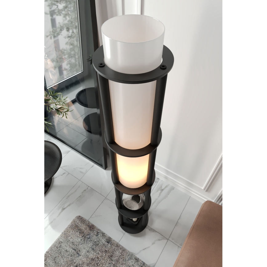 Candeeiro de pé com prateleiras NOTO 1xE27/40W/230V preto
