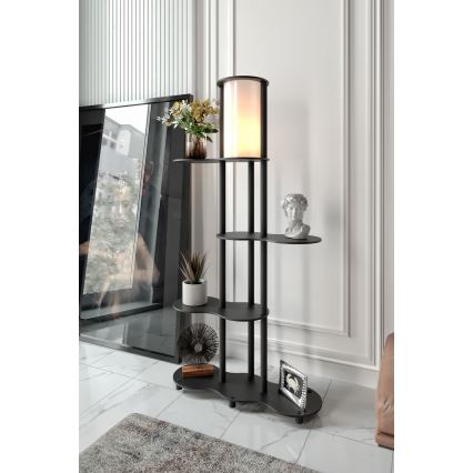 Candeeiro de pé com prateleiras NOTO 1xE27/40W/230V, preto