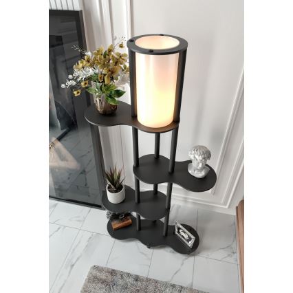 Candeeiro de pé com prateleiras NOTO 1xE27/40W/230V, preto